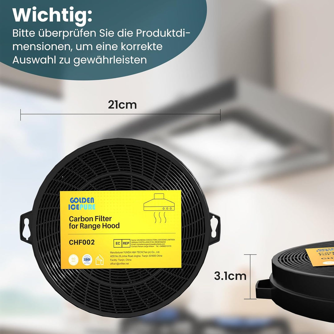 GOLDEN ICEPURE dunstabzugshaube filter Kompatibel mit Constructa 00353121,Dehflex/Drehflex AK01, koh