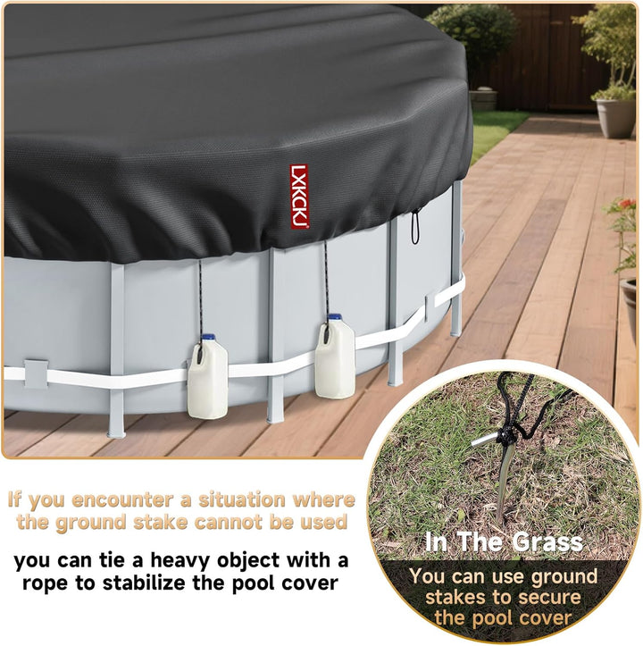 LXKCKJ Runde Poolabdeckung für oberirdische Pools- Lagertank Poolabdeckung mit Kordelzug Design-Whir