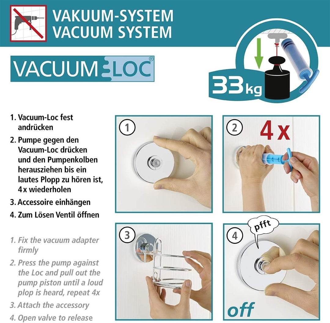 WENKO Wand Maxiablage Mod. Milazzo Duschablage ohne Bohren im Drahtkorb-Design Regal für Badezimmer