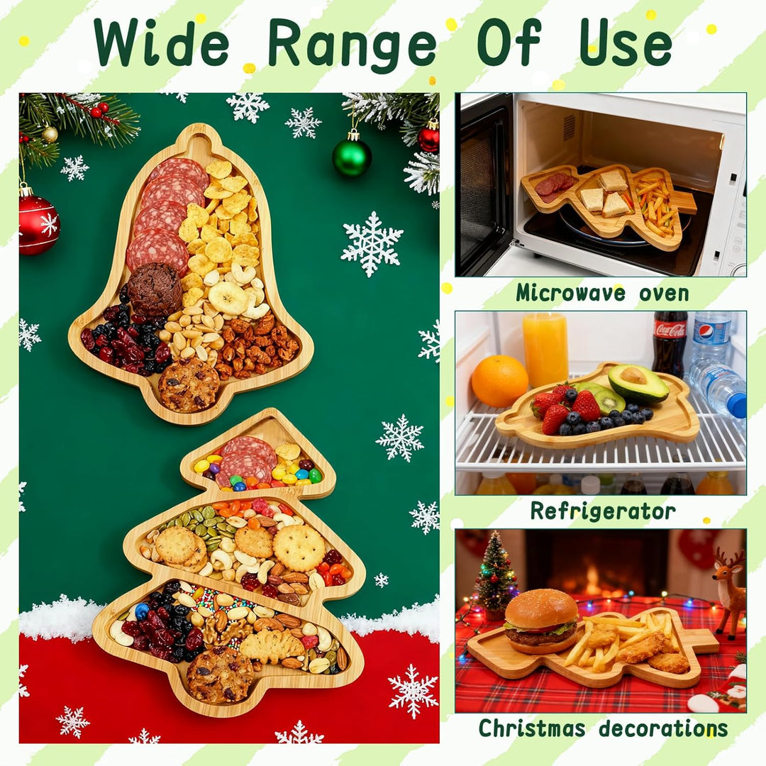 Christmas Plates, Weihnachtsteller für Süssigkeiten, Weihnachtsbaum Obstteller, Geeignet für Obst, S