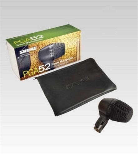 Shure PGA52 Dynamisches Bass-Drum-Mikrofon mit schwenkbarer Halterung und Nierencharakteristik, inkl
