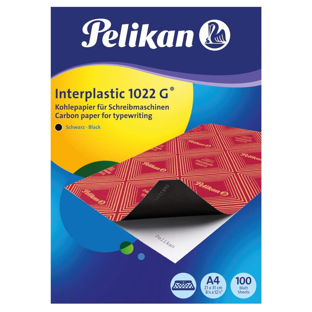 Pelikan 404400 Kohlepapier interplastic 1022G, schwarz, A4, 100 Blatt