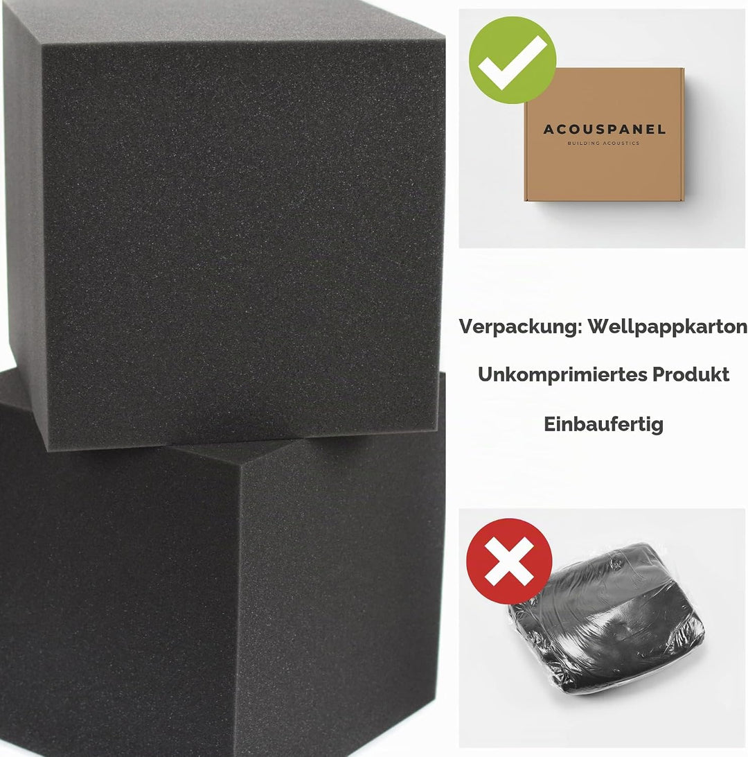 AcousPanel Bass Trap Absorber Studio Pro 2 Stücke von 30x30x30 cm
