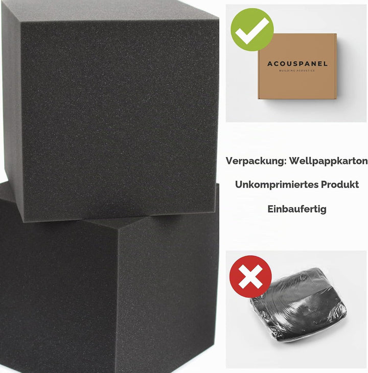 AcousPanel Bass Trap Absorber Studio Pro 2 Stücke von 30x30x30 cm