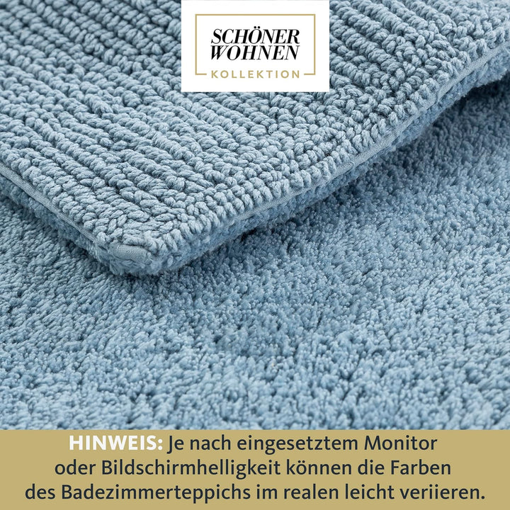 Schöner Wohnen Kollektion Badteppich 40 x 60 cm – beidseitig verwendbar – waschbar – 100% Baumwolle