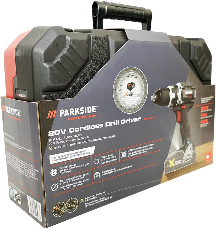 HEADNMORE® Bundle - PARKSIDE PERFORMANCE® 20V Akku Bohrschrauber PABSP 20 (ohne Akku) +Schlüsselanhä