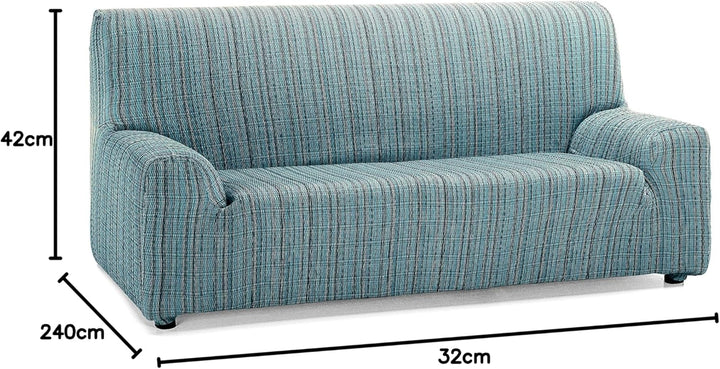 Martina Home Mejico Sofabezug, elastisch 3 Plazas, 180 a 240 cm de ancho blau 3 Plätze Blau, 3 Plätz