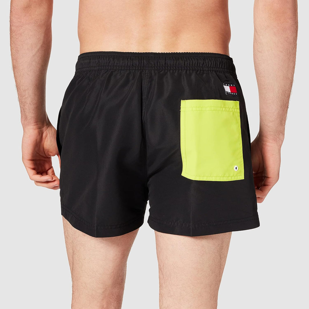 Tommy Hilfiger Badeshorts Gummibund mit Tunnelzug Logo-Print schwarz S Citrus Lime, S Citrus Lime