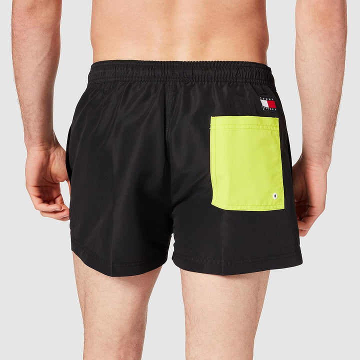 Tommy Hilfiger Badeshorts Gummibund mit Tunnelzug Logo-Print schwarz Einheitsgrösse Citrus Lime, Ein