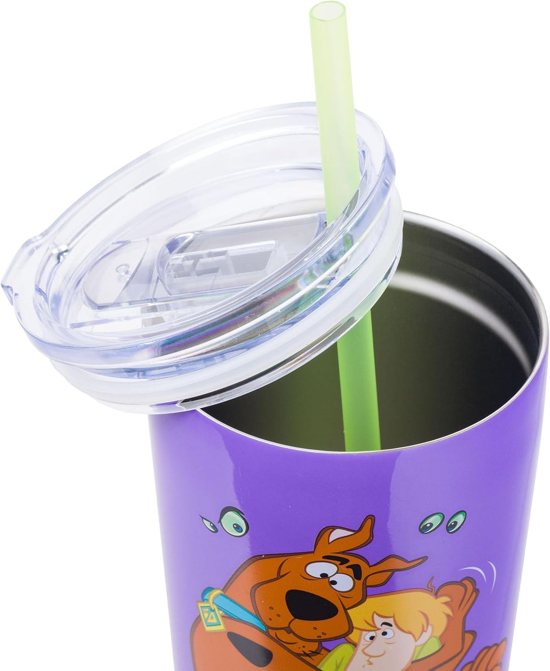 Silver Buffalo Scooby Doo Where Are You doppelwandiger Edelstahlbecher mit Strohhalm, 625 ml, Scooby
