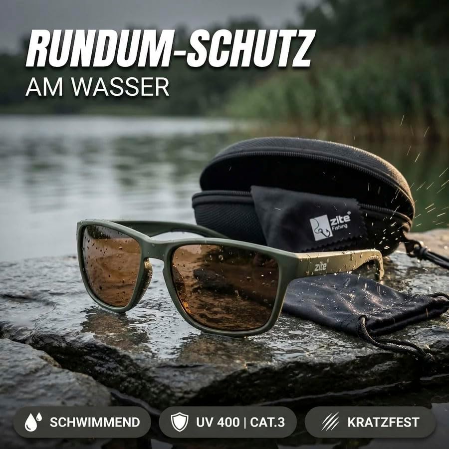 Zite Fishing Polarisationsbrille | Culo | Polbrille Angeln verspiegelt, UV400 & Schwimmfähig | Ultra