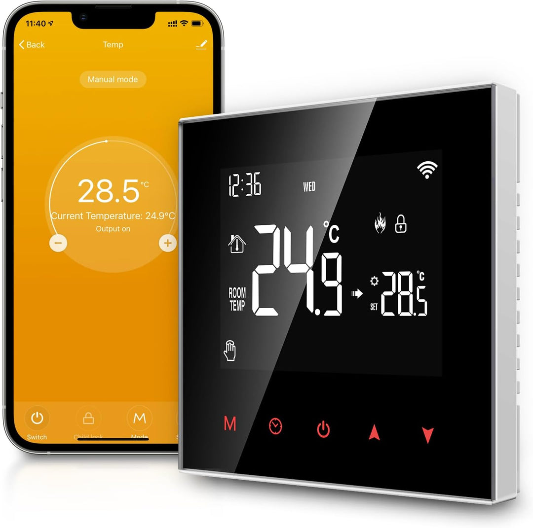 AVATTO Thermostat für Wasser-Fussbodenheizung Stellantrieb Smart WiFi Thermostat Programmierbar Raum