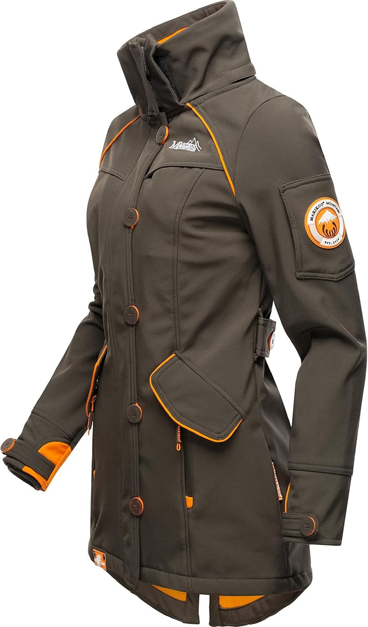 MARIKOO Damen Outdoor Parka Kurzmantel Outdoor Mantel wasserdicht mit Kapuze Soulinaa XS Anthracite,