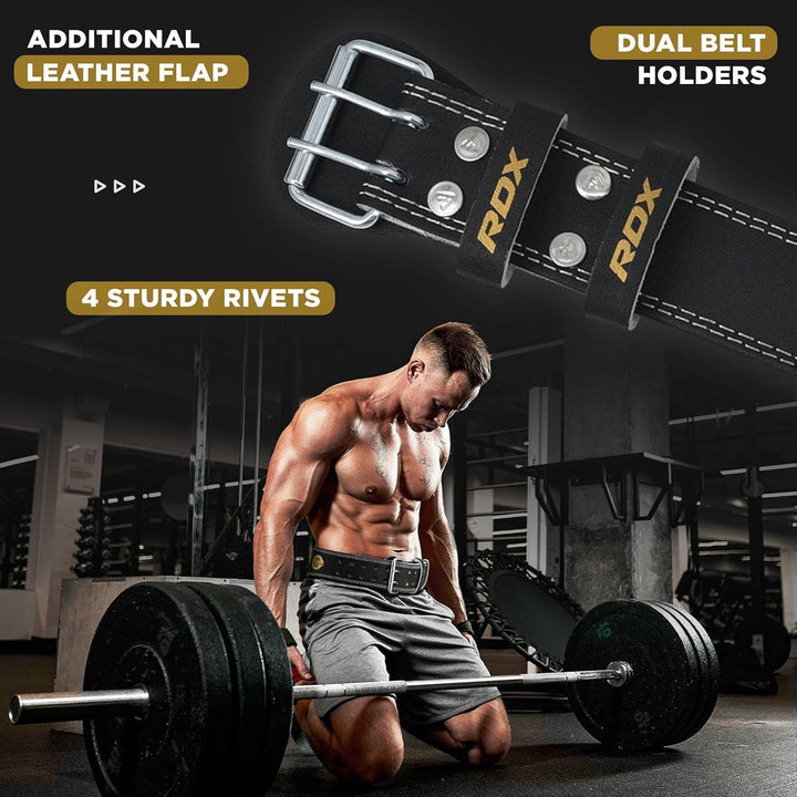 RDX 4” Gewichthebergürtel Leder, 10 Verstellbar Löcher Trainingsgürtel Schnalle, Powerlifiting Fitne