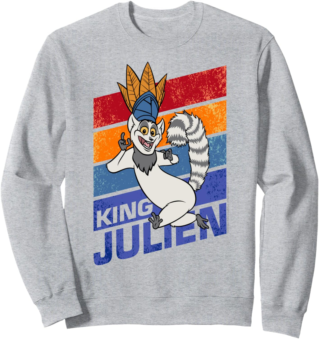 Madagascar King Julien Striped Portrait Sweatshirt