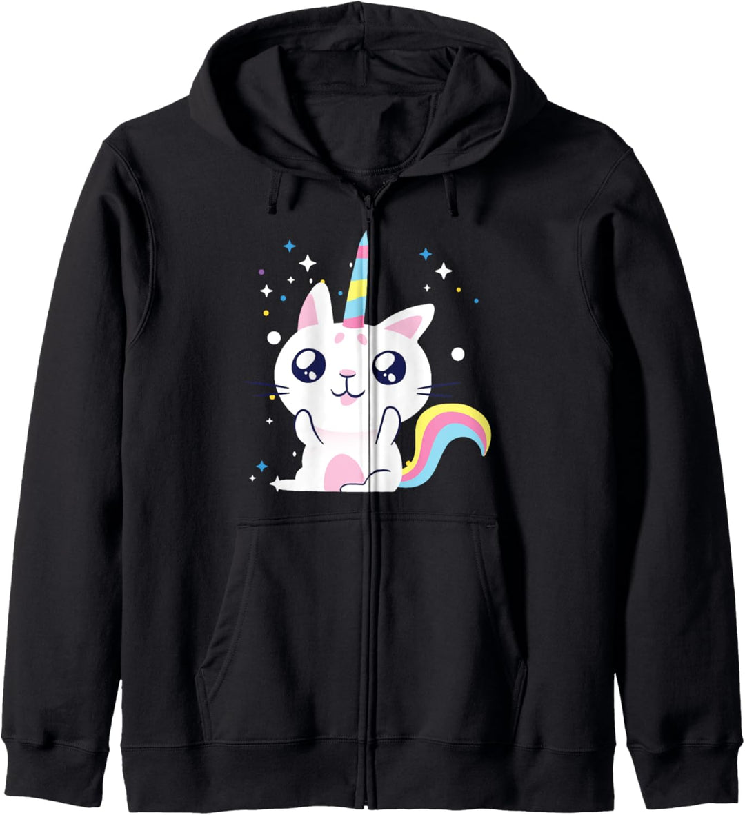 Niedliche Katze Einhorn Caticorn Kawaii Kapuzenjacke