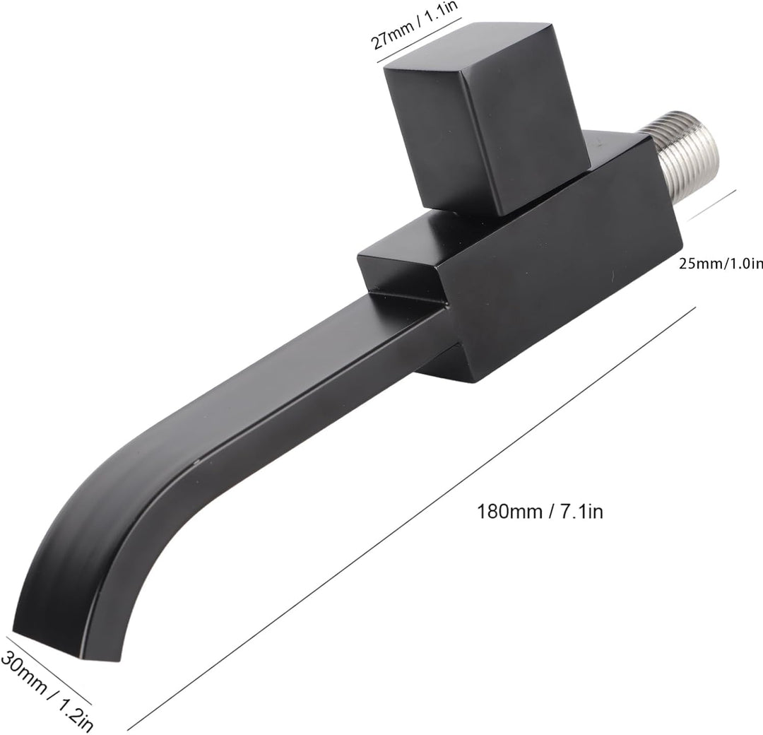 Waschtischarmatur - G1/2 Wandwaschbecken Waschbeckenarmatur Kaltwasserhahn Badzubehör Mattschwarz
