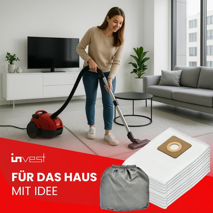 Invest - Staubsaugerbeutel Ersatz, Filtertüten Beutel Kompatibel mit BOSCH AdvancedVac 20, BOSCH Uni