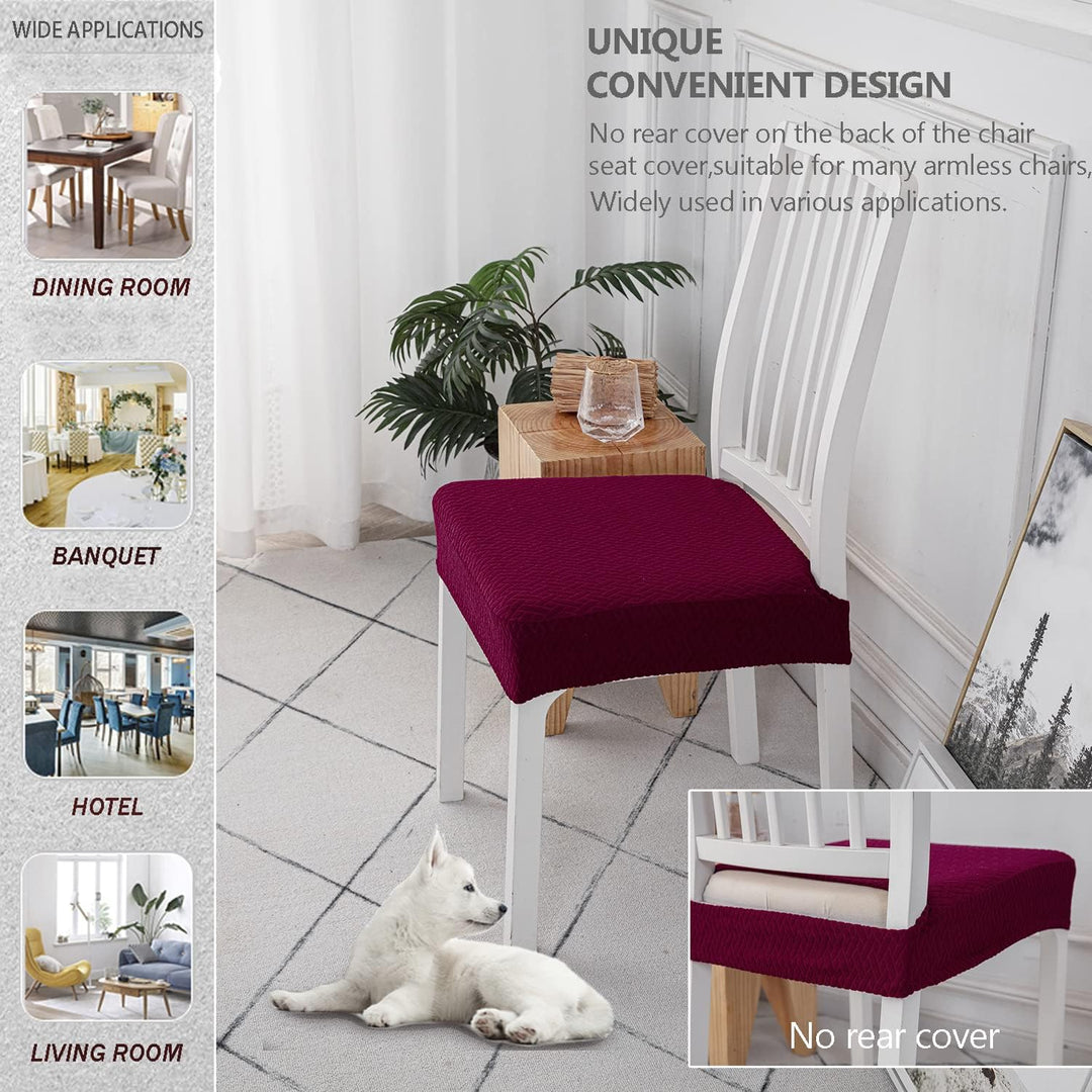 KELUINA Diamantgitter Jacquard wasserdichte Stuhl Sitzbezüge für Esszimmer Stretch Stuhl Sitzkissen
