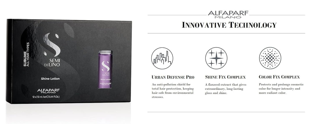 Alfaparf Milano Semi Di Lino Sublime Shine Lotion 12x13ml Único Schwarz, PF016452, 156 ml