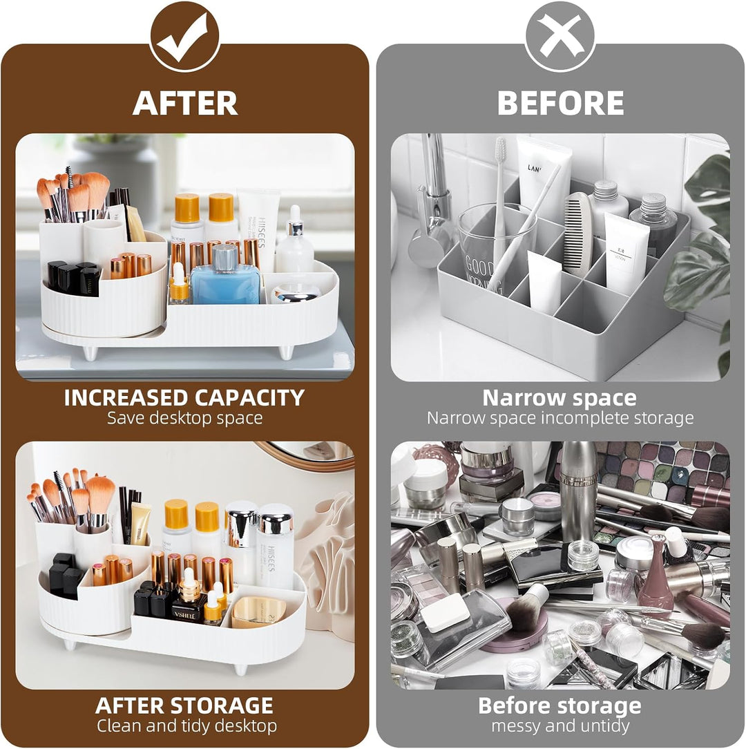 Cinnani Make Up Kosmetik Organizer, 360°Drehbarer Beauty Organizer, Multifunktionale Kosmetikaufbewa