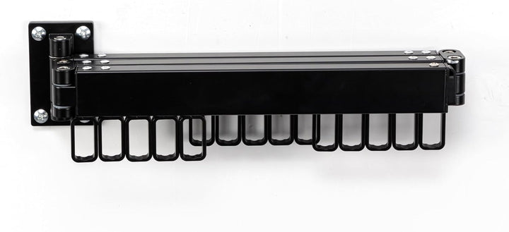 AVOID Wäscheständer Wand Schwarz – Klappbarer Wandtrockner mit 15 Haken – Ausziehbarer Wäschetrockne