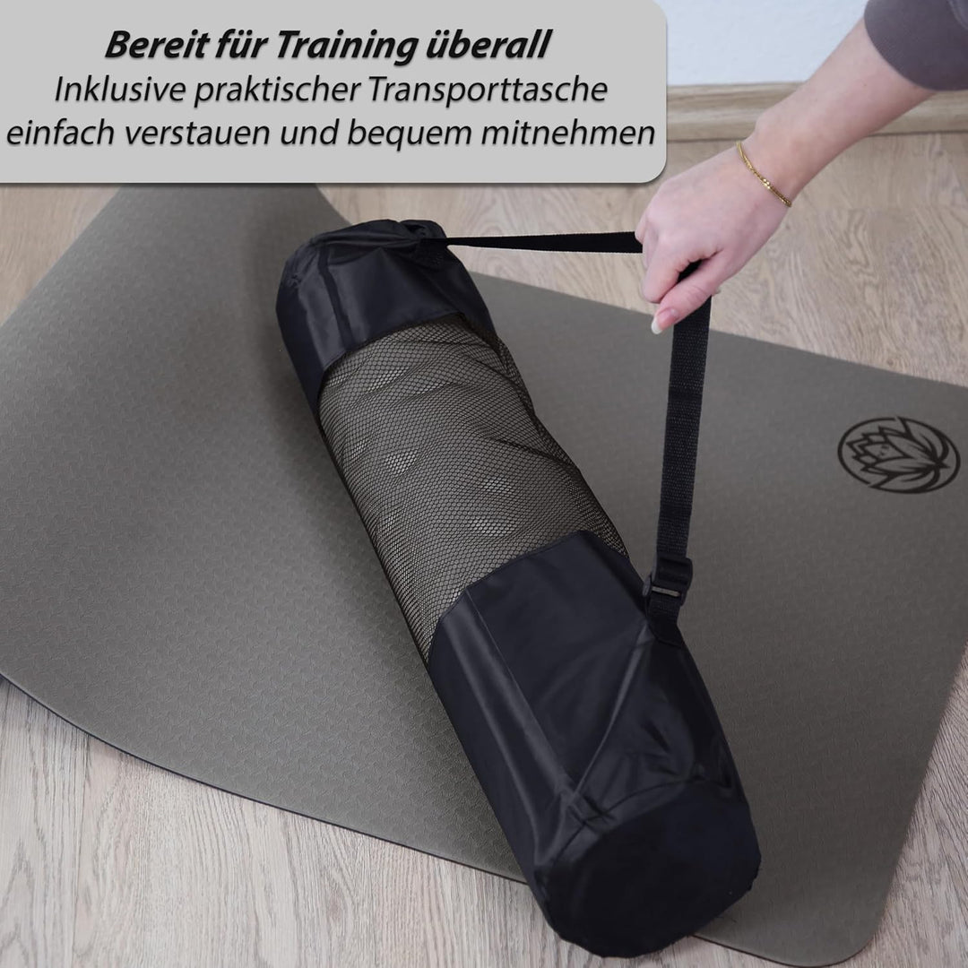 VonBueren Yoga Matte rutschfest | ca. 183 x 61 cm | Yogamatte | Pilates-Gymnastikmatte grau, grau