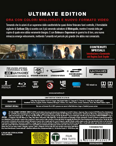 Batman V Superman: Dawn of Justice (4k ), Blu-ray