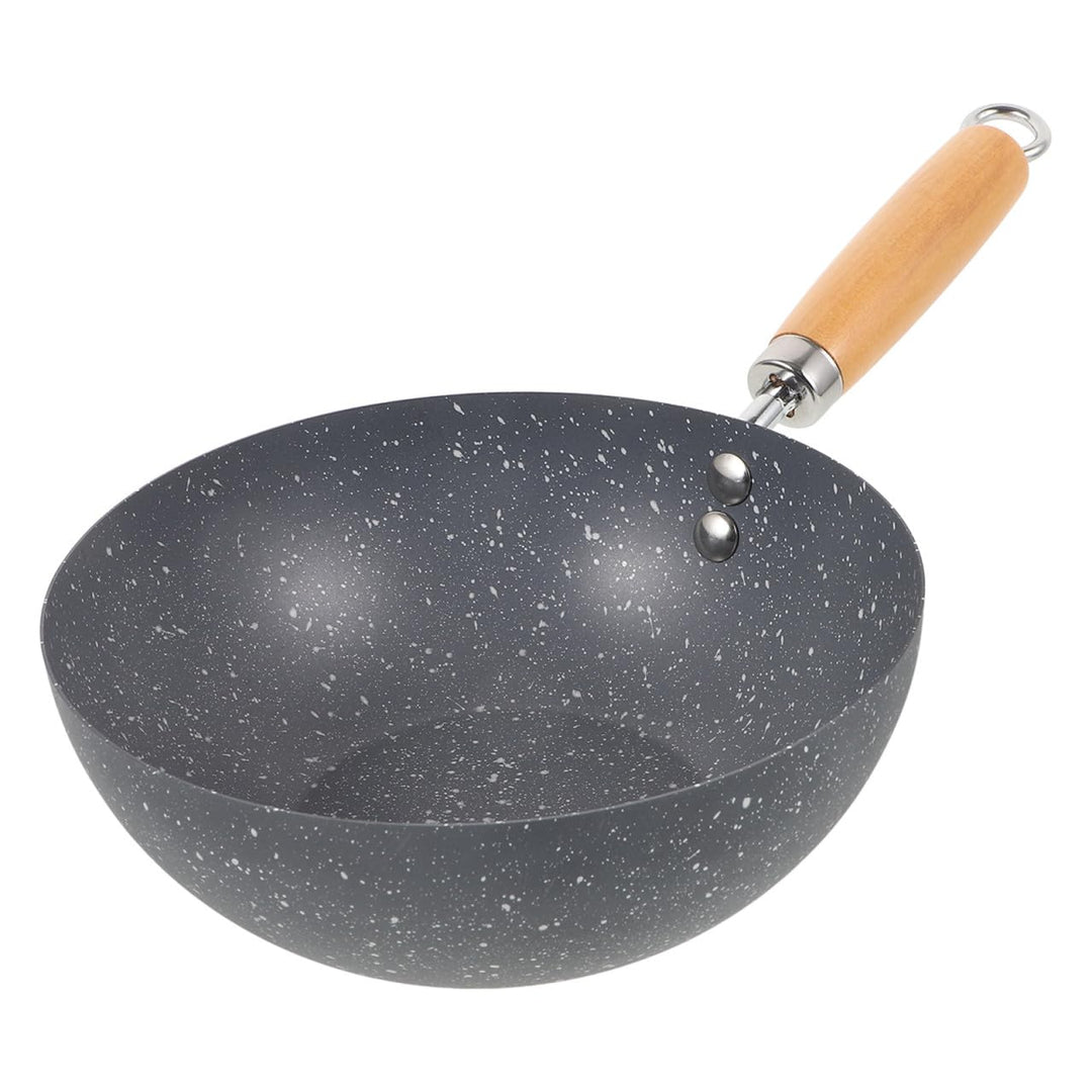 Luxshiny Kleine Wokpfanne 20cm Antihaftbeschichtet aus Gusseisen für Induktionsherd und Gasherd Mult