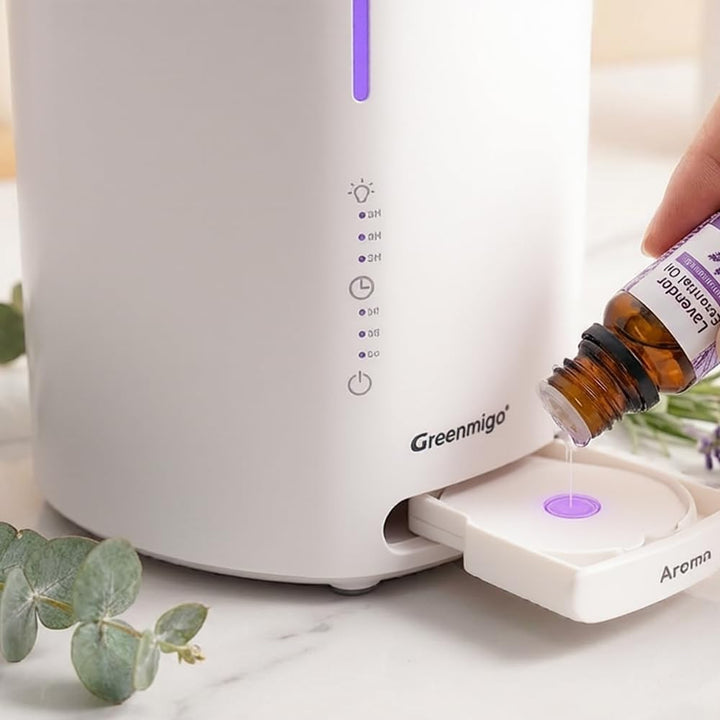 Luftbefeuchter Aroma Diffuser 3L mit Nachtlicht, Leiser Raumluftbefeuchter Ätherisches Öl Diffuser B