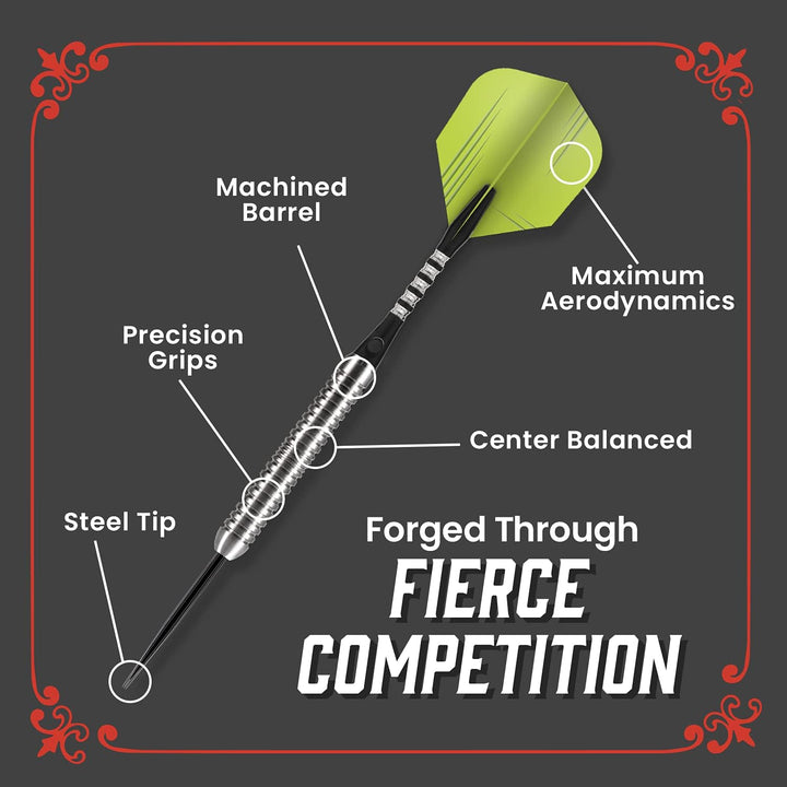 Shot! Darts Zen Ki-Steel Tip Dart Set-Center Weighted-80% Tungsten Barrels 24.0 Gramm, 24.0 Gramm