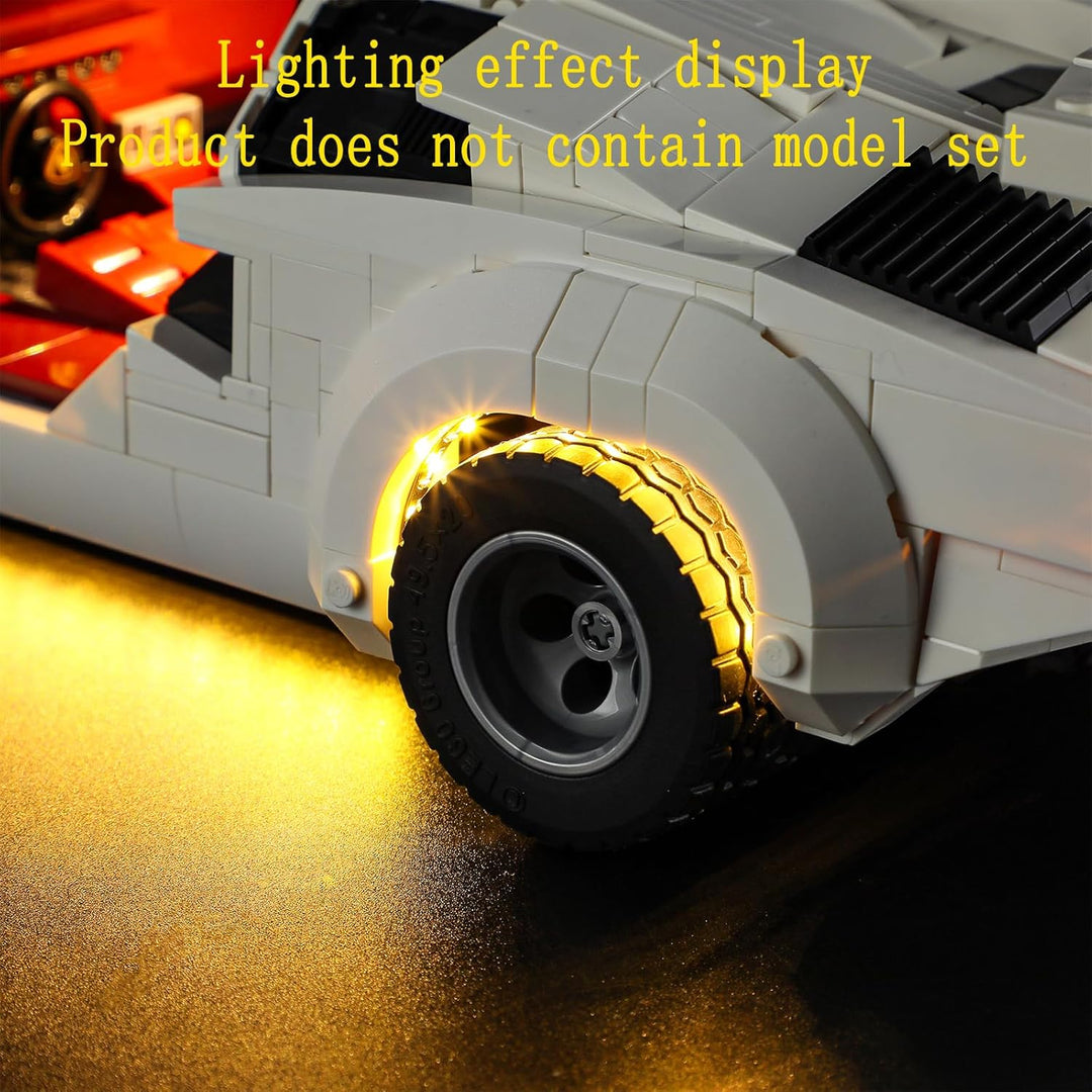 GEAMENT LED Licht-Set Kompatibel mit Lego Lamborghini Countach 5000 Quattrovalvole - Beleuchtungsset