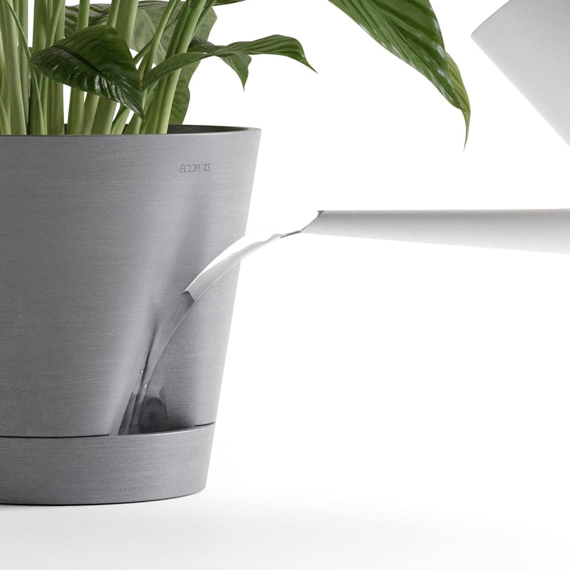 ECOPOTS Blumentopf Venice 2 mit Bewässerung Dunkel Grau - Durchmesser Ø 20 cm rund gross - Pflanzent