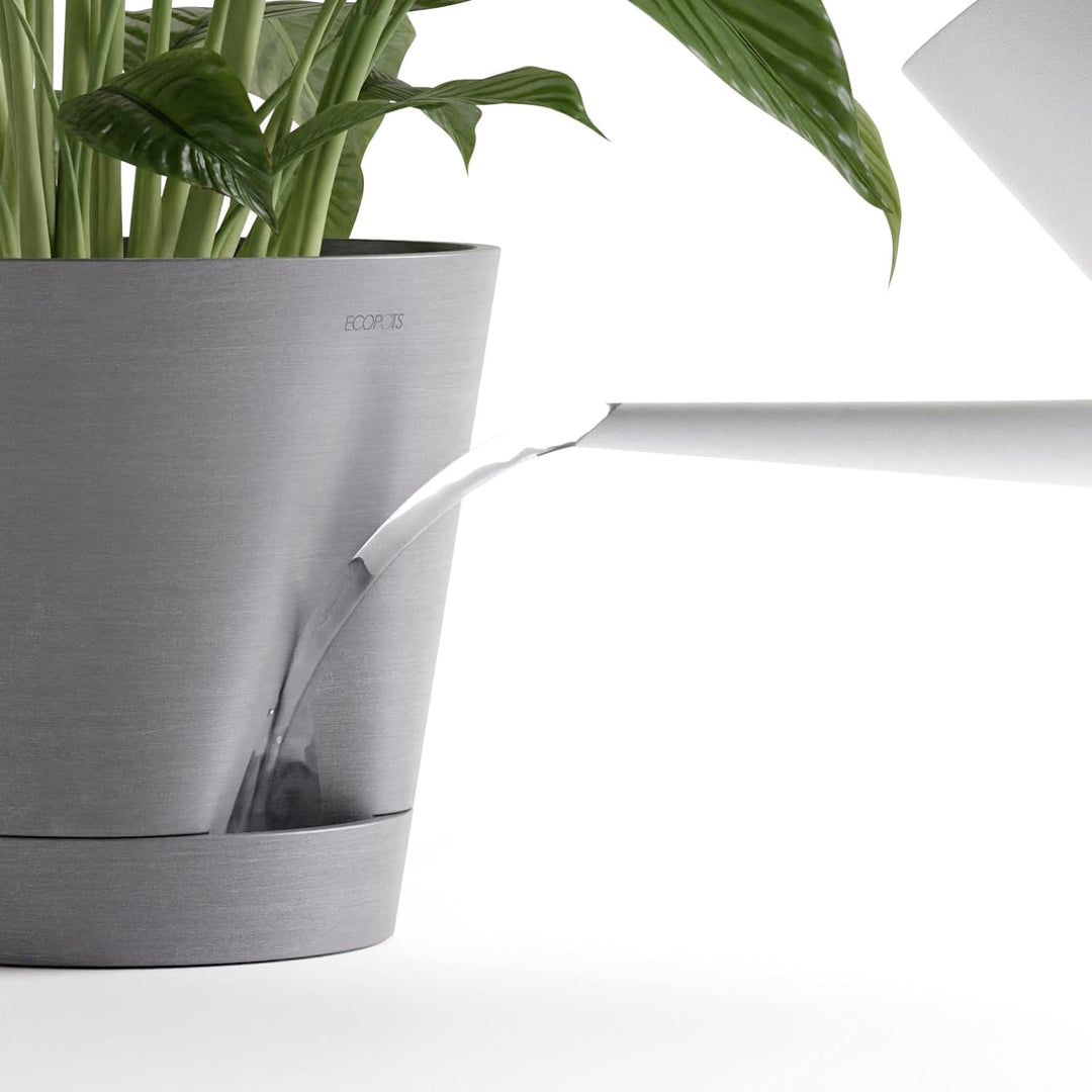 ECOPOTS Blumentopf Venice 2 mit Bewässerung Dunkel Grau - Durchmesser Ø 20 cm rund gross - Pflanzent