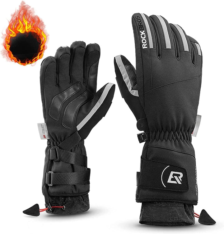 ROCKBROS Winterhandschuhe Fahrradhandschuhe Herren Winddicht M, M