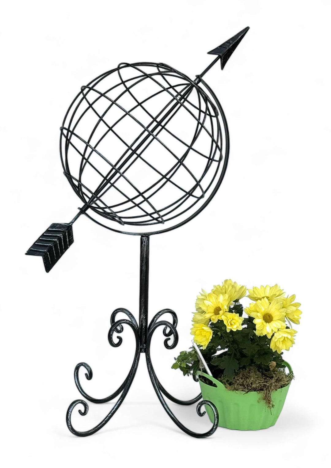 DanDiBo Sonnenuhr Garten Metall Globus 101806 Modern Stehend Sonnenuhr aus Schmiedeeisen 72 cm Garte