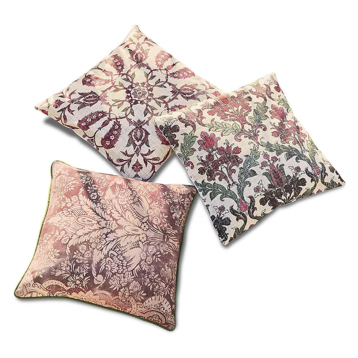 Loberon® Kissenhülle 3er Set Camden, Baumwolle, lila/rosa