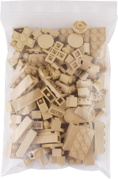 LEGO - 100 Legosteine in verschiedenen Grössen - Seltene Steine enthalten! - Neuware (Beige)