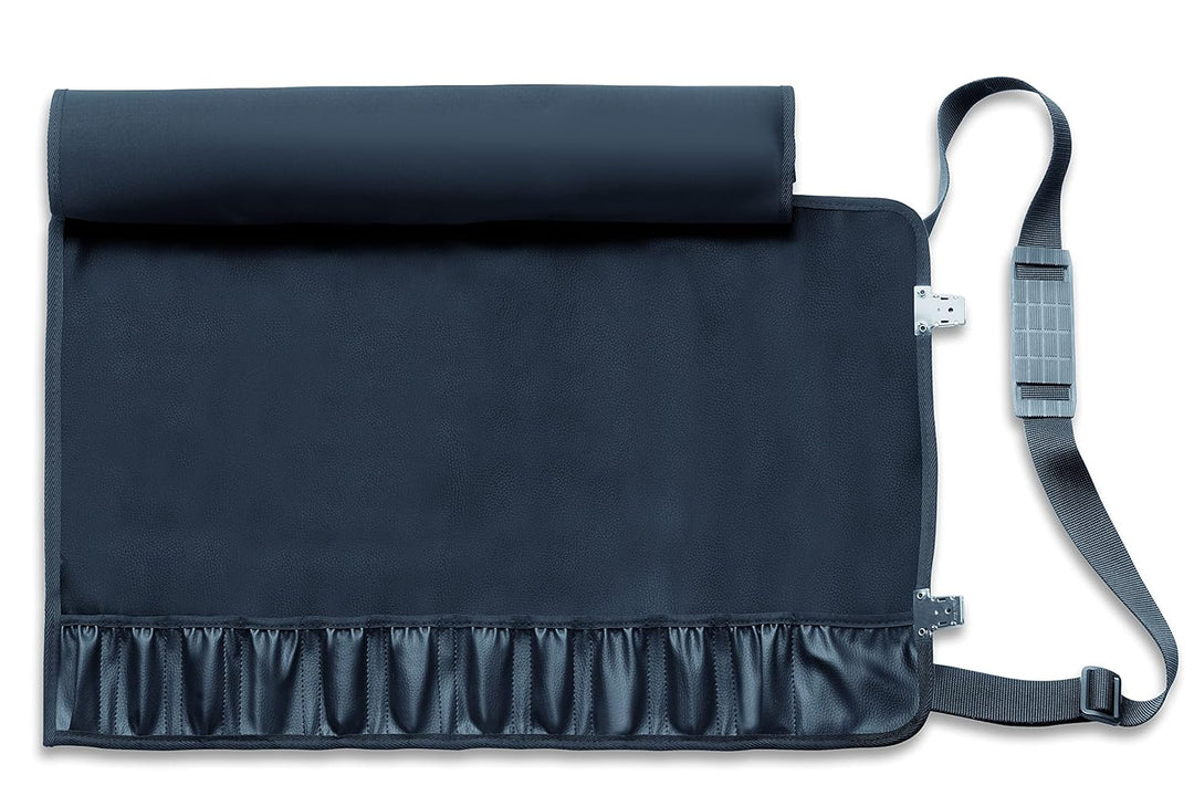F. DICK Rolltasche ohne Inhalt (Tasche unbestückt, mit 12 Fächern, genarbte Lederoptik/Kunstleder, M