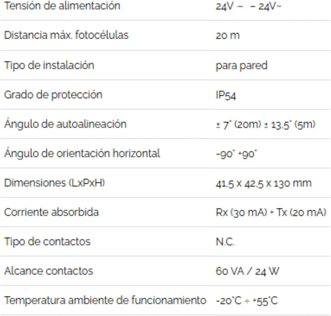 FAAC Xp20 D Lichtschranke schwenkbar 20 m
