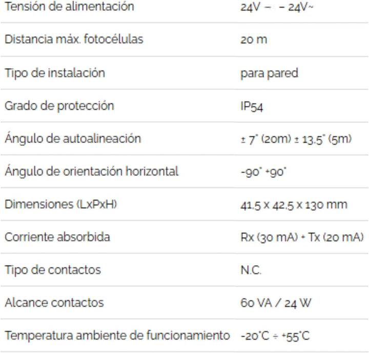 FAAC Xp20 D Lichtschranke schwenkbar 20 m