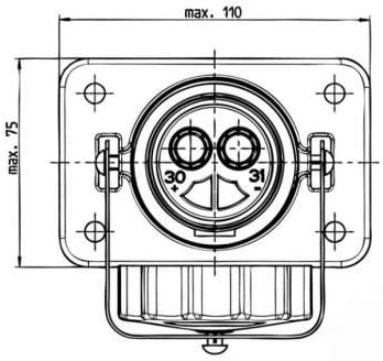 NATO Steckdose Stecker + Buchse 24V 35mm 2 polig LKW