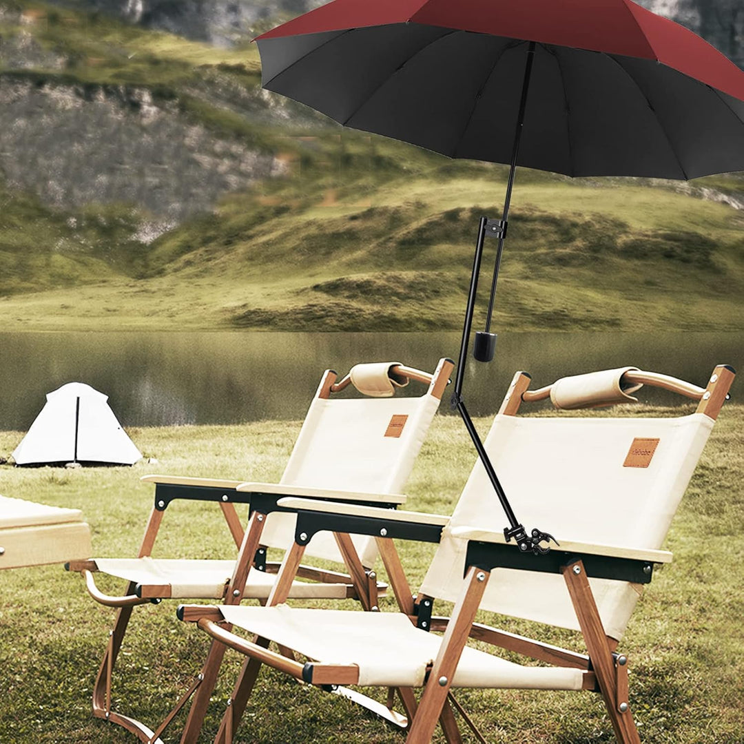 WILRAY UPF 50+Verstellbarer Regenschirm, Golfschirm mit verstellbarer universeller Klemme, für Stühl