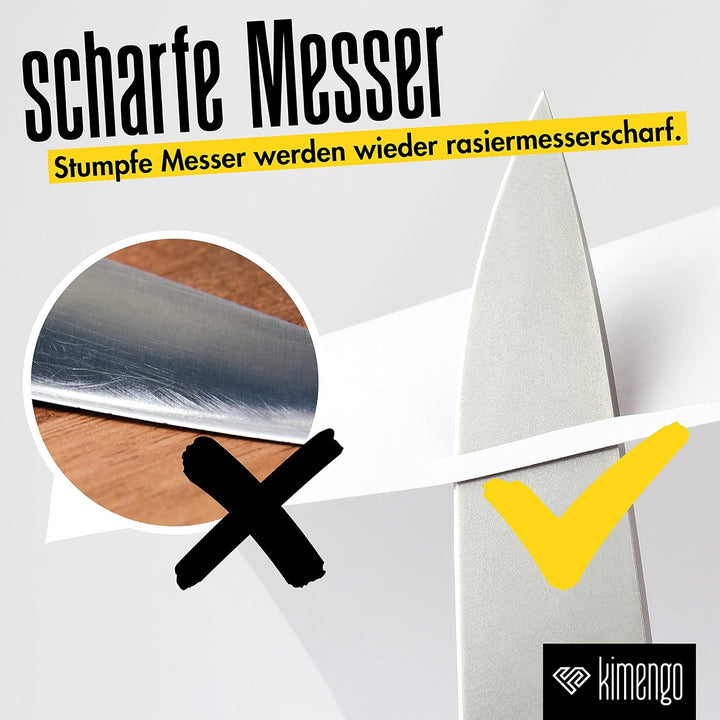 Schleifstein Körnung 1000/4000 [PROFI SET] 2-in-1 Wetzstein Messer schärfen, doppelseitiger Abziehst