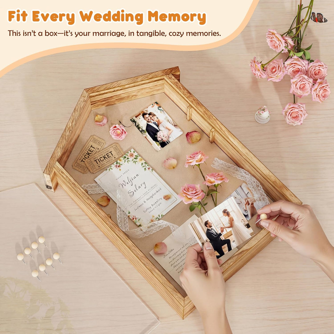 Holz 3D Bilderrahmen zum Befüllen, Grosse Shadow Box, 11x14 Zoll Vitrine Hängend Tiefer Bilderrahmen