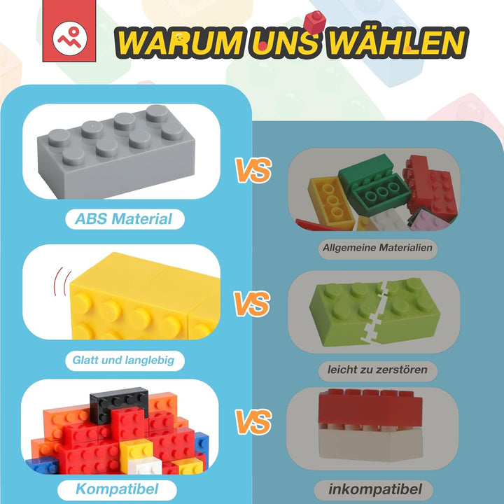 HUIZDQ 1000 Stücke Classic Bausteine Set, Geeignet für Jungen und Mädchen ab 6 Jahren, Kompatibel mi