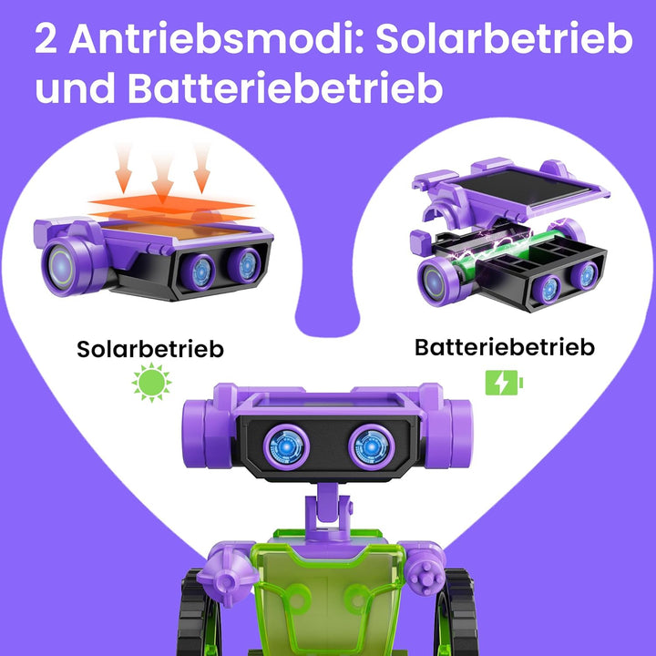 Sillbird 15-in-1 Solar Roboter Kinder Spielzeug ab 8 Jahre, Solar und batteriebetriebener Motor mit