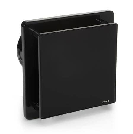 STERR Schwarzer Badlüfter 125 mm - Badezimmerventilator - Glasfront - Modernes Aussehen - BFS125-B -