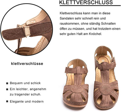 Hitmars Sandalen Damen Keilabsatz Pantoletten Plateau Geschlossene Sommer Keilsandalen Slingback Fus