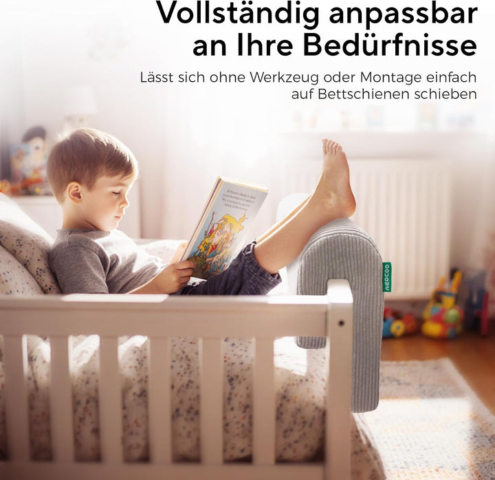 AEOCOO Bettkantenschutz für Kinderbetten 90 cm – weiche Memory-Schaum Bettumrandung, Rausfallschutz